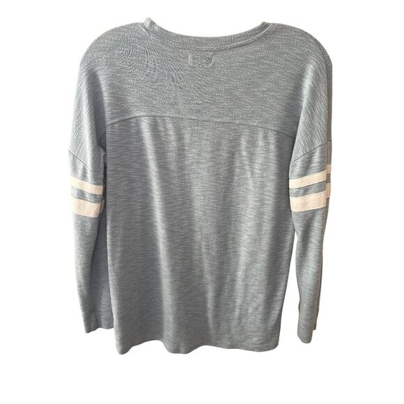 Rumi + Ryder YL 16-18 Gray Heathered Sweatshirt With Striped Sleeves - Picture 3 of 3